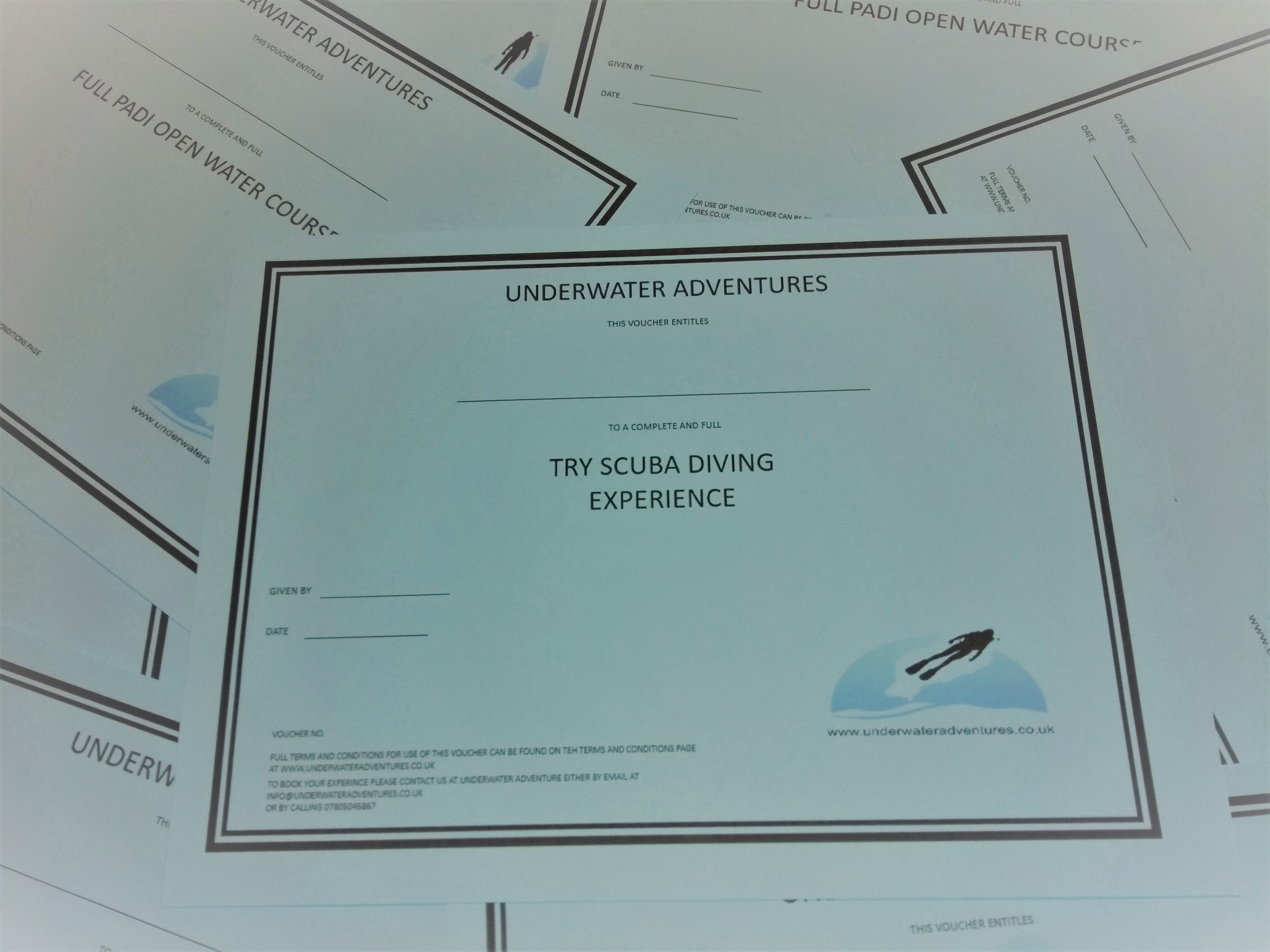 scuba diving gift vouchers, give the gift of scuba diving