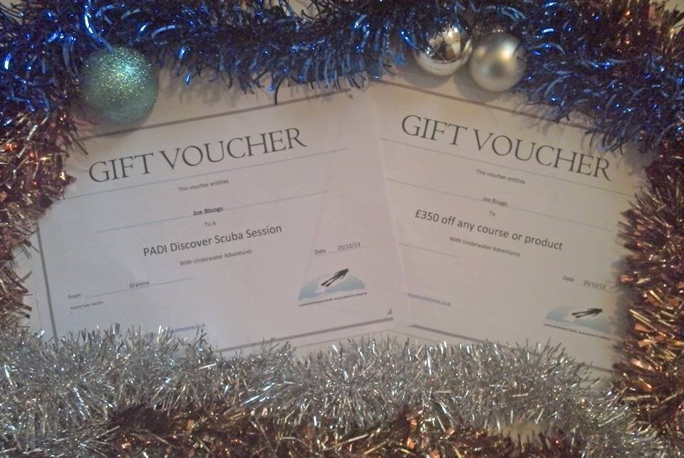 scuba diving gift vouchers, give the gift of scuba diving