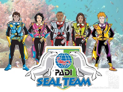 padi master seal team, childrens scuba diving course